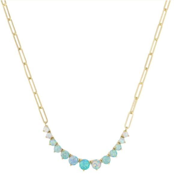 Melinda Maria Not Your Basic Graduated Ombre Opal Samantha Tennis Necklace - Picture 1 of 4